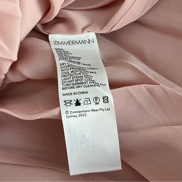 NWOT Zimmermann Matchmaker Bustier Wool-Silk Blush Pink Mini Dress 0 - Picture 13 of 16